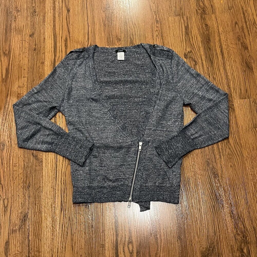 J. Crew Factory Gray Zip-Front Women's Sweater